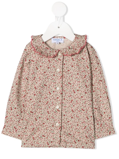 Siola Floral Print Long-sleeved Shirt In Neutrals