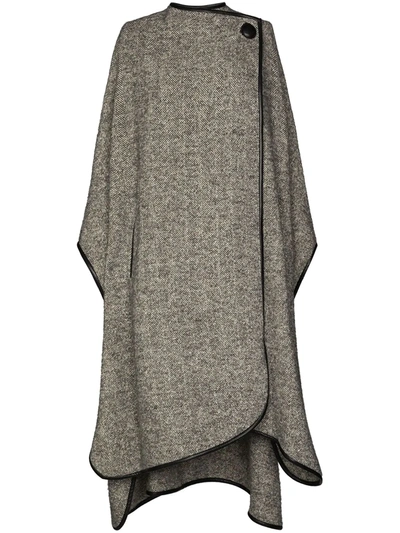 Shop Isabel Marant Gomaha Herringbone Cape In 灰色