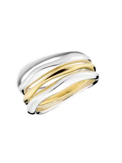Shop Ippolita Women's Classico Two-tone Squiggle Triple-band Ring In Silver