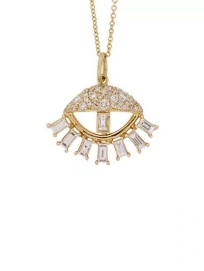 Shop Ileana Makri Women's The Edit 18k Yellow Gold & Diamond Sleepy Eye Pendant Necklace