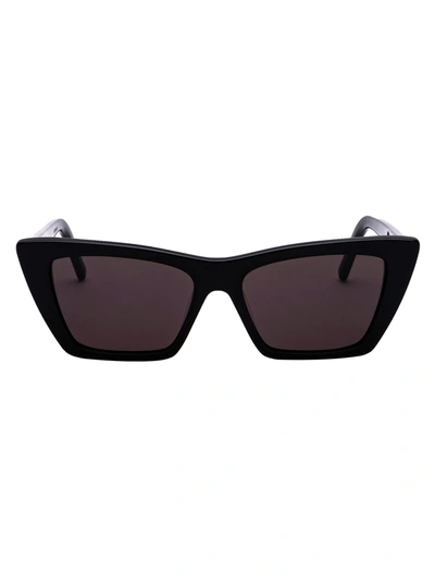 Shop Saint Laurent Sl 276 Mica Sunglasses In 017 Black Black Black