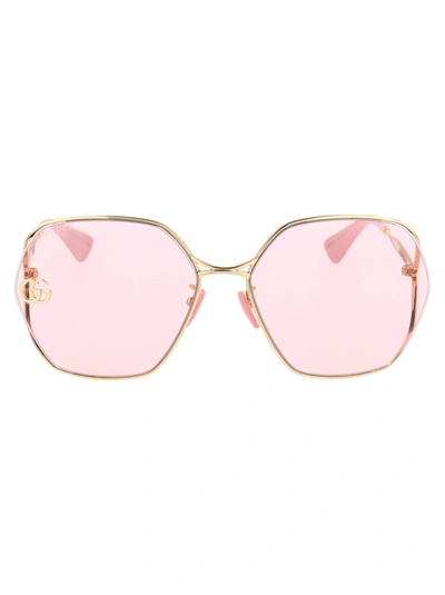 Shop Gucci Gg0818sa Sunglasses In 003 Gold Gold Pink