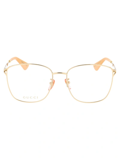 Shop Gucci Gg0819oa Glasses In 002 Gold Gold Transparent