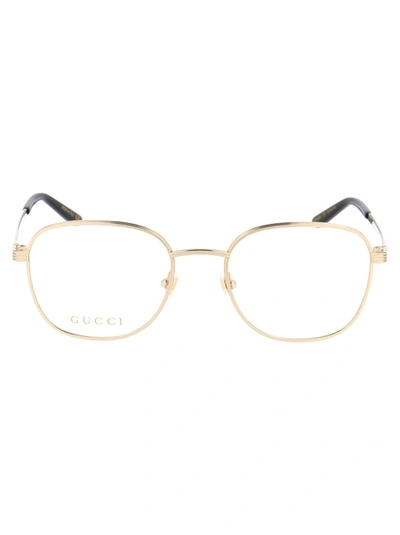 Shop Gucci Gg0805o Glasses In 001 Gold Gold Transparent