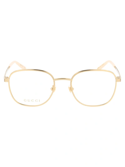 Shop Gucci Gg0805o Glasses In 003 Gold Gold Transparent