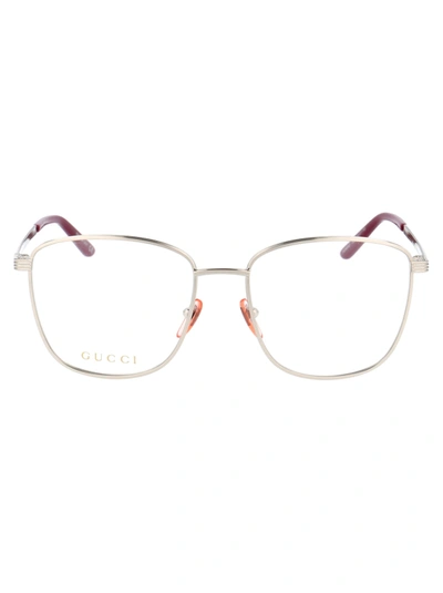 Shop Gucci Gg0804o Glasses In 002 Silver Silver Transparent