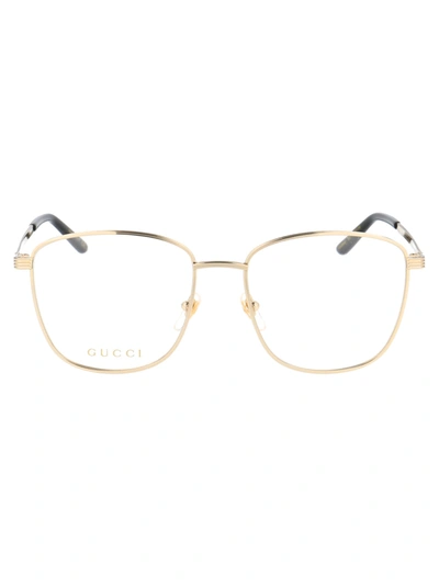 Shop Gucci Gg0804o Glasses In 001 Gold Gold Transparent