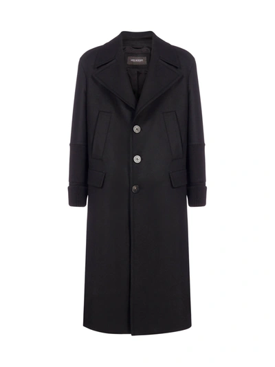 Shop Neil Barrett Virgin Wool Long Coat In Black