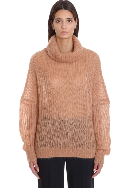 Alexandre Vauthier Chunky-knit Roll-neck Jumper In Beige