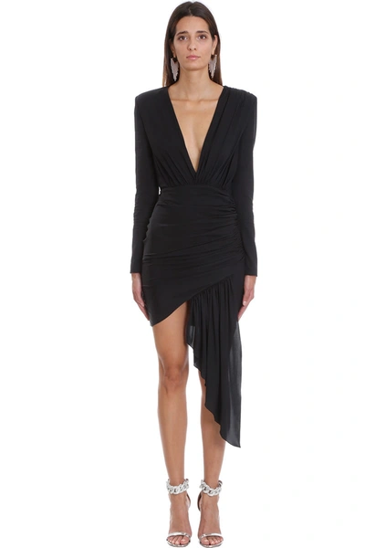 Shop Alexandre Vauthier Dress In Black Silk