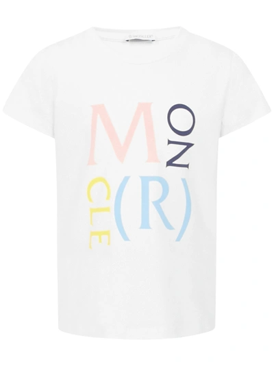 Shop Moncler Enfant T-shirt In Ivory