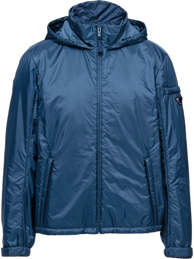 Shop Prada Re-nylon Padded Jacket In Blue