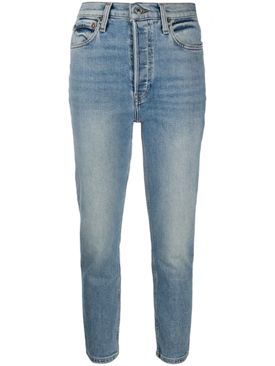 Shop Re/done High-waisted Straight Jeans In Blue