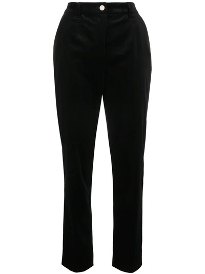 Shop Dolce & Gabbana High-waisted Slim-fit Trousers In Black