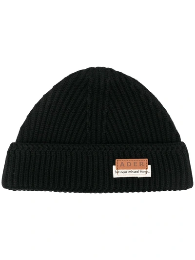 Shop Ader Error Logo Patch Beanie In Black