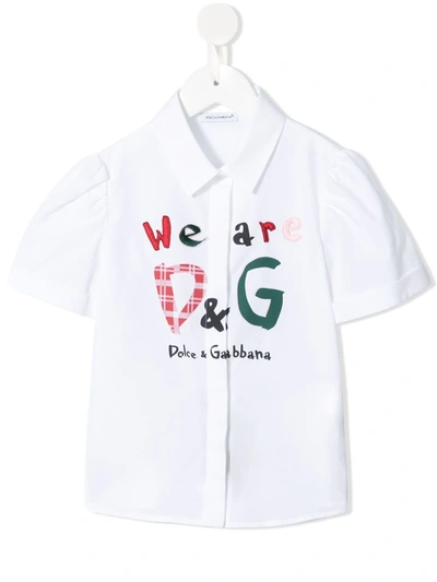 Shop Dolce & Gabbana Logo-embroidered Shirt In White