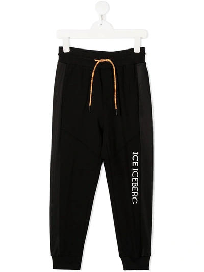 Shop Iceberg Logo-print Track Pants In Black