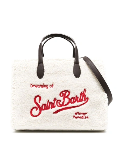 Shop Mc2 Saint Barth Logo-embroidered Tote In White