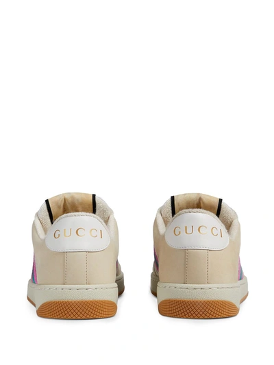 Shop Gucci Screener Leather Sneakers In Pink