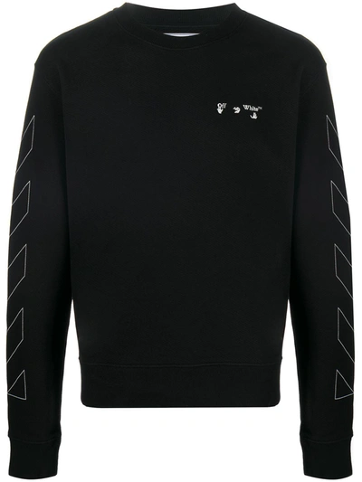 Pre-owned Off-white Slim Fit Diag Logo Sweatshirt Black/white