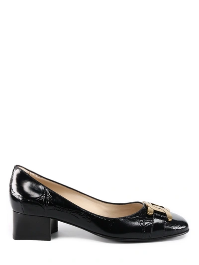 Shop Tod's Pump Croco Print Black