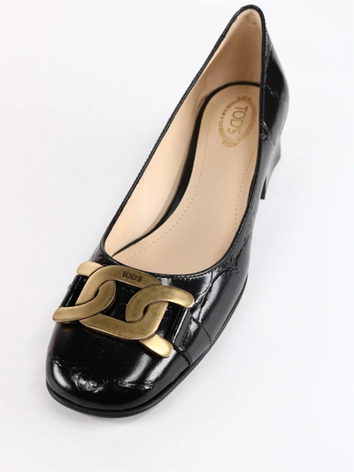 Shop Tod's Pump Croco Print Black