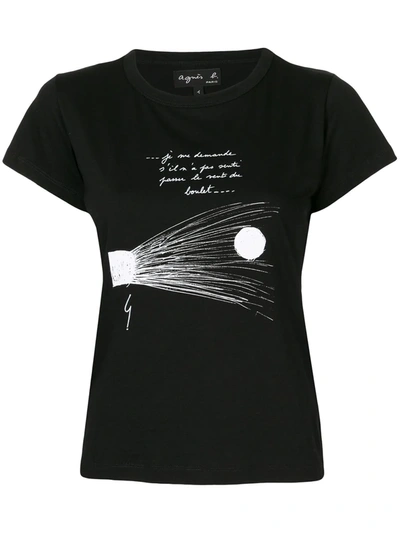 Shop Agnès B. Graphic Print T-shirt In Black
