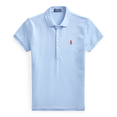 Shop Ralph Lauren Slim Fit Stretch Polo Shirt In Carolina Blue