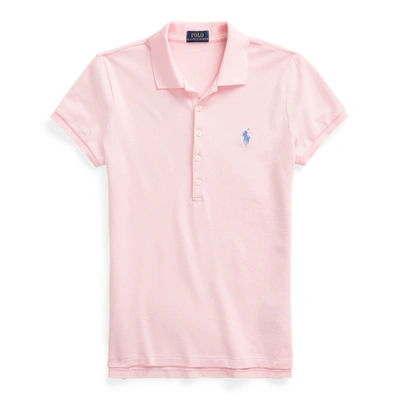 Shop Ralph Lauren Slim Fit Stretch Polo Shirt In Garden Pink