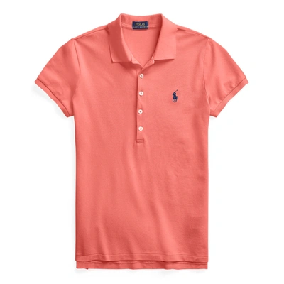 Shop Ralph Lauren Slim Fit Stretch Polo Shirt In Starboard Red