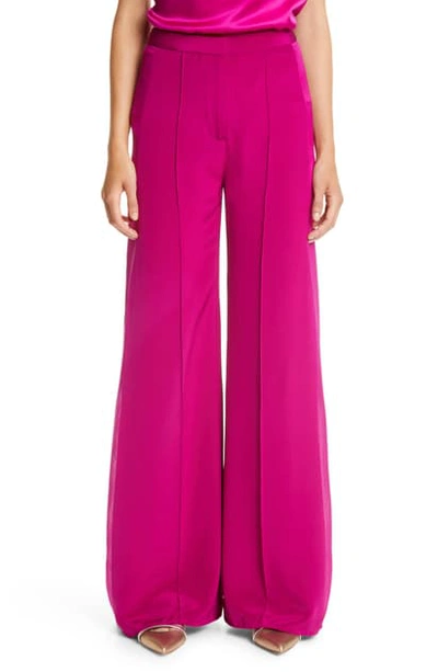Shop Adam Lippes Side Panel Silk Crepe Pants In Orchid