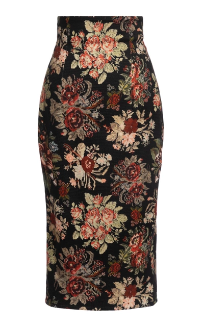 Shop Lena Hoschek Women's Wanda Floral Jacquard High-rise Pencil Skirt In Multi
