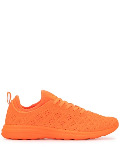 Shop Apl Athletic Propulsion Labs Techloom Knitted Low-top Sneakers In Orange
