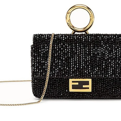 Shop Fendi Nano Baguette Charm In Noir