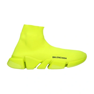 Balenciaga Speed Lt. 20 Fluorescent Knit Sock Sneakers In Fluo Yellow