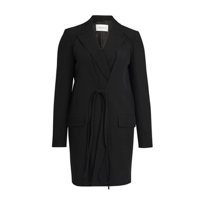 Shop Valentino Belted Jacket In Black