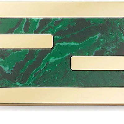 Shop Fendi Baguette Brooch In Or