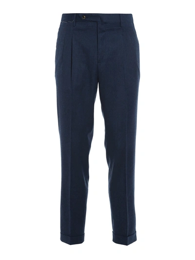 Shop Pt01 Wood Trousers In Blue