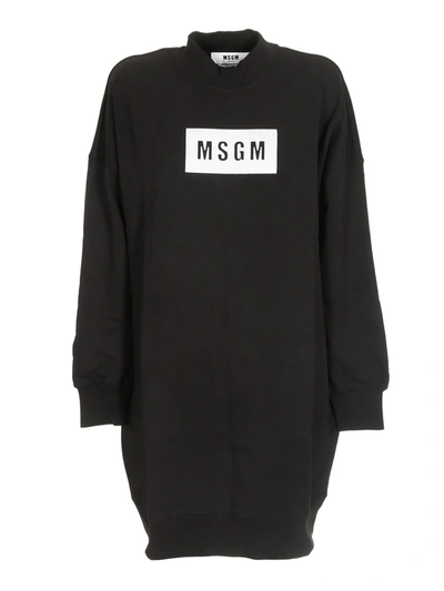 Shop Msgm Box Patch Dress In Black