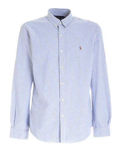 Shop Polo Ralph Lauren Button-down Shirt In Blue And White
