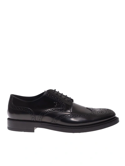 Shop Tod's Brogues Derby Shoes In Black