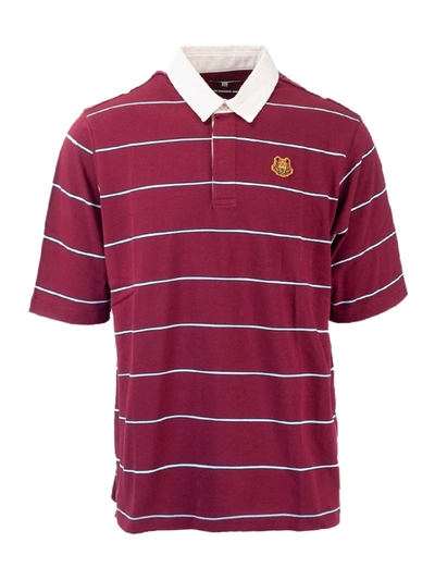 Shop Kenzo Tiger Crest Polo Shirt In Burgundy In Red