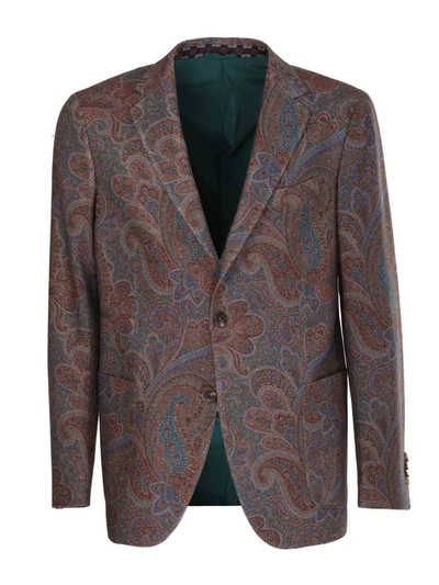 Shop Etro Paisley Cashmere Jacket In Multicolor In Multicolour