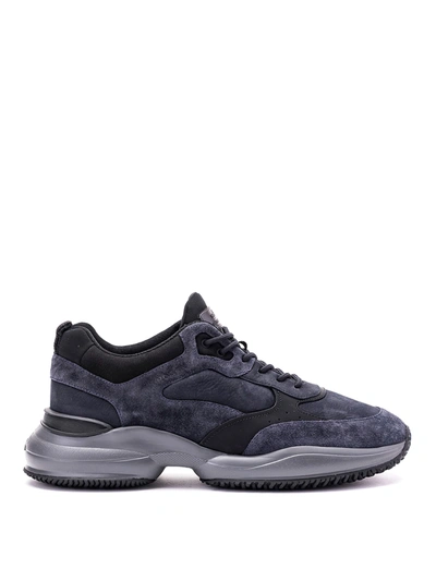 Shop Hogan Interaction Sneakers In Dark Blue