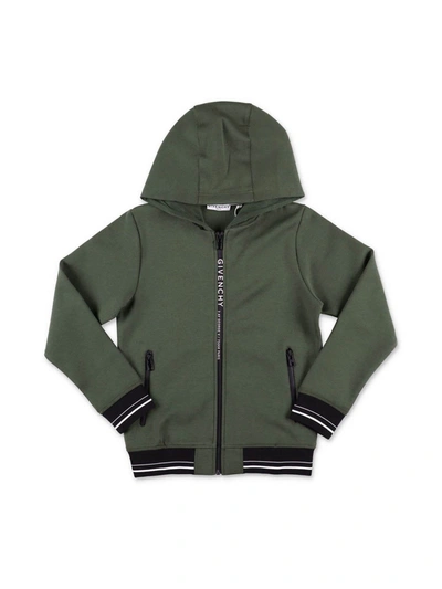 Shop Givenchy Zipped Sweatshirt In Green