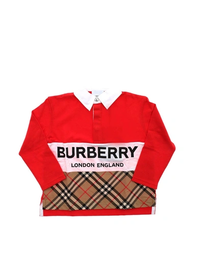 Shop Burberry Quentin Polo Shirt In Red