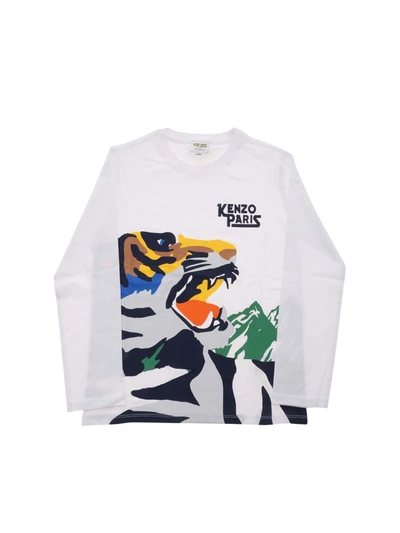 Shop Kenzo Kenith Long Sleeve T-shirt In White