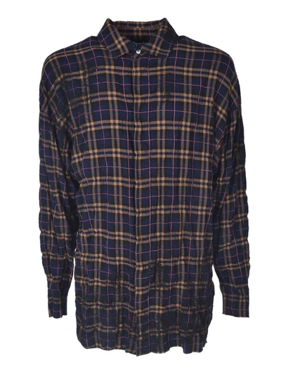 Shop Palm Angels Checked Shirt In Blue