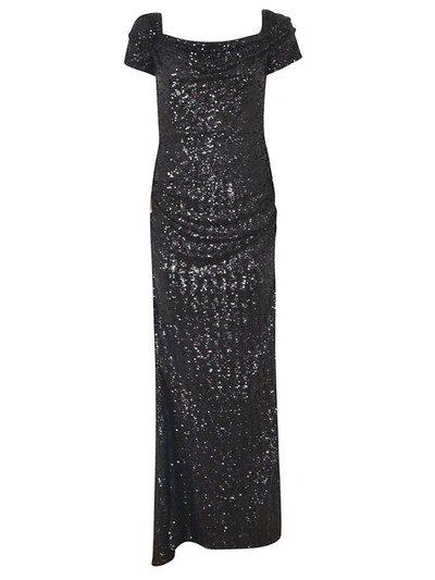 Shop Dolce & Gabbana Long Lame Dress In Black