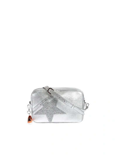 Shop Golden Goose Star Bag In Silver Color With Crystals